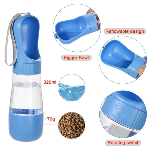 🐾 DogFlask™ 2-in-1 Portable Dog Water Bottle & Food Container – Travel Hydration & Feeding Solution for Dogs & Cats - Image 3
